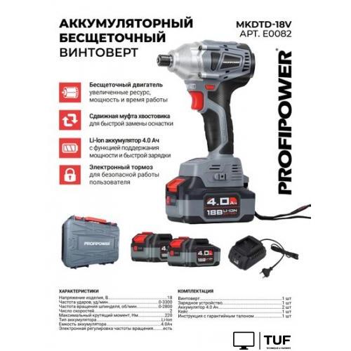 Винтоверт Profipower MKDTD-18V (с 2-мя АКБ, кейс)