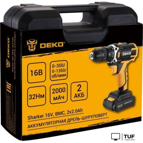 Дрель-шуруповерт Deko Sharker 16V 083-1108 (с 2-мя АКБ, кейс)