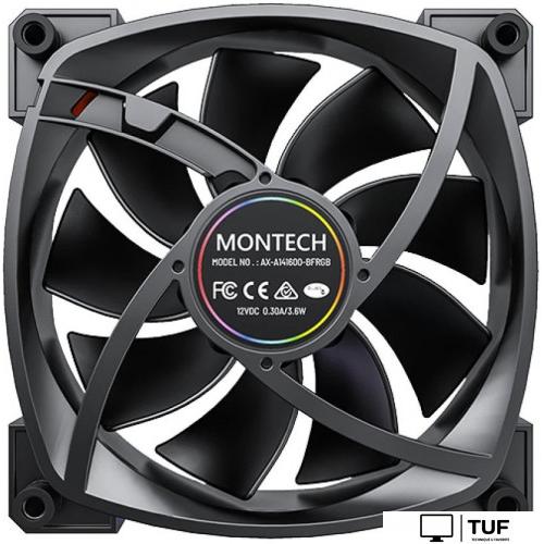 Вентилятор для корпуса Montech RX140 PWM Reverse (черный)