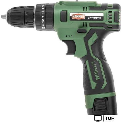 Ударная дрель-шуруповерт Hammer ACD16CH (с 2-мя АКБ, кейс)