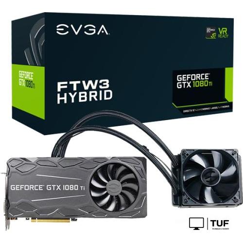 Видеокарта EVGA GeForce GTX 1080 Ti 11GB GDDR5X FTW3 Hybrid 11G-P4-6698-KR