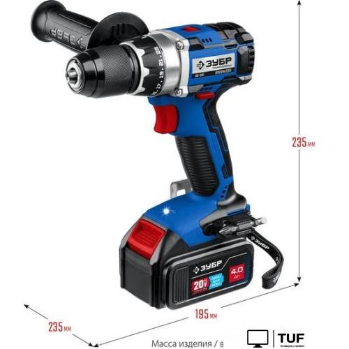 Дрель-шуруповерт Зубр Профессионал DB-201-42 (с 2-мя АКБ 4 Ач, кейс)