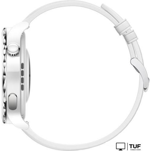 Умные часы Huawei Watch GT 3 Pro Ceramic 43 мм (белый/кожа)