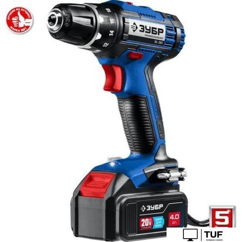 Дрель-шуруповерт Зубр Профессионал DL-201-42 (с 2-мя АКБ, кейс)