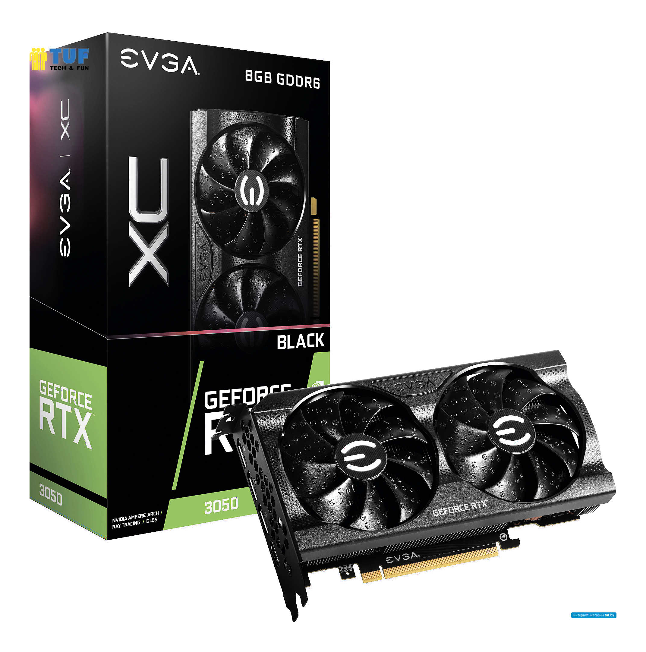 Видеокарта EVGA GeForce RTX 3050 XC Black Gaming 8GB GDDR6 08G-P5-3551-KR