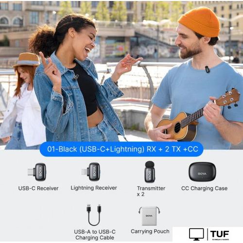 Радиосистема BOYA Mini 2-01 (черный)