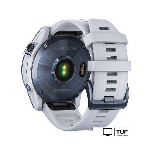 Умные часы Garmin Fenix 7X Sapphire Solar (голубой минерал/белый камень)