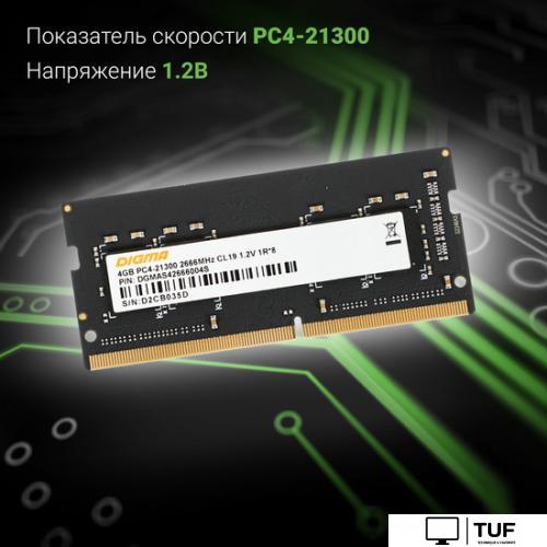 Оперативная память Digma 4ГБ DDR4 SODIMM 2666 МГц DGMAS42666004S