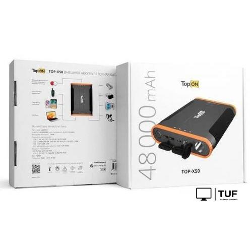 Внешний аккумулятор TopON TOP-X50 (черный/оранжевый)