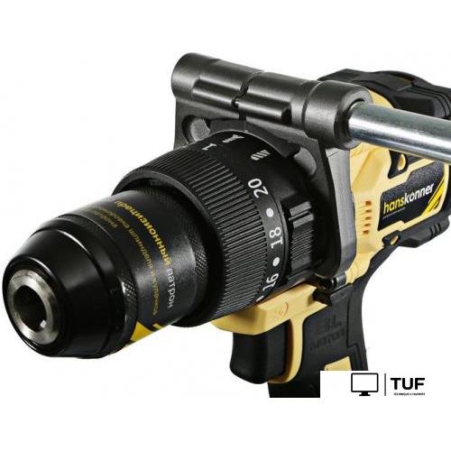 Ударная дрель-шуруповерт Hanskonner HCD18165BLI (с 2-мя АКБ, кейс)