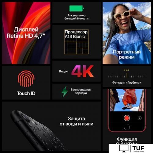 Смартфон Apple iPhone SE 64GB Восстановленный by Breezy, грейд A (черный)