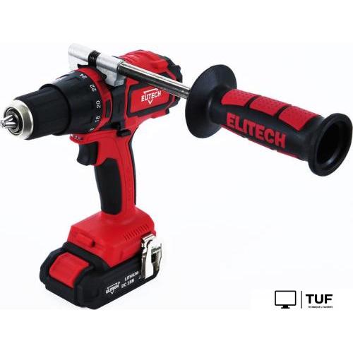 Ударная дрель-шуруповерт ELITECH ДА 18УБЛ2 (с 2-мя АКБ 2 Ач, кейс)
