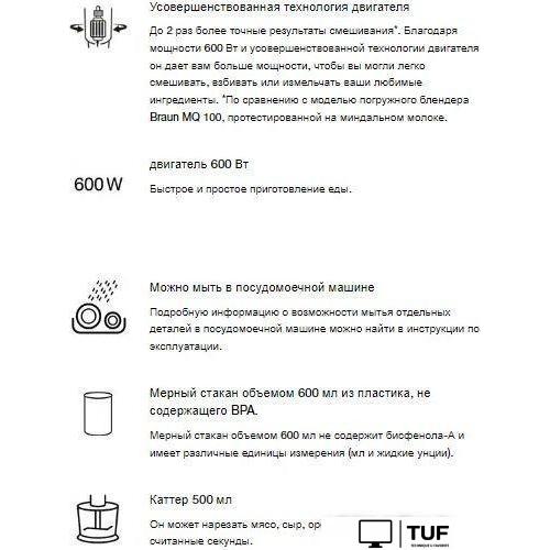 Погружной блендер Braun MQ20.236MWH