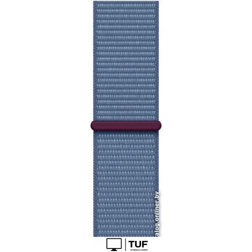 Умные часы Apple Watch Series 9 41 мм (алюминиевый корпус, серебристый/зимний синий, нейлоновый ремешок)