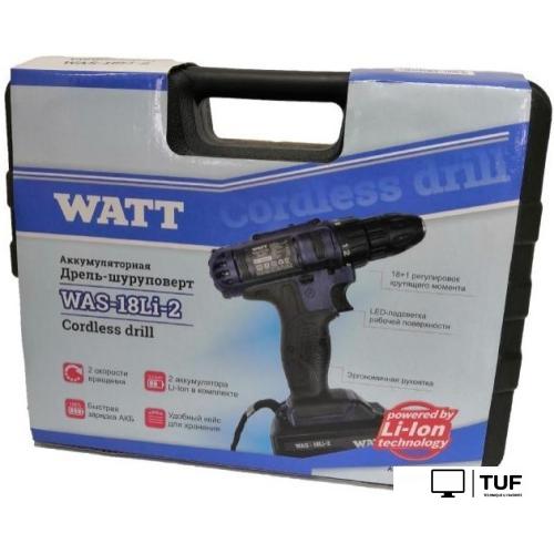 Дрель-шуруповерт WATT WAS-18 Li-2 1.018.031.12 (с 2-мя АКБ, кейс)