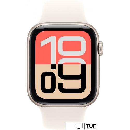 Умные часы Apple Watch SE 3 44 мм (алюминиевый корпус, звездный свет/звездный свет, спортивный силиконовый ремешок M/L)