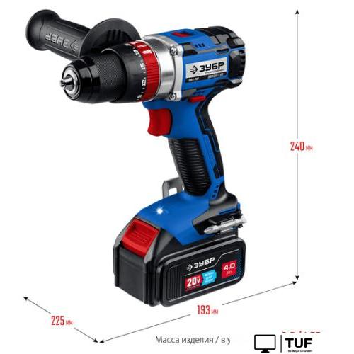 Ударная дрель-шуруповерт Зубр Профессионал DBS-201-42 (с 2-мя АКБ 4 Ач, кейс)