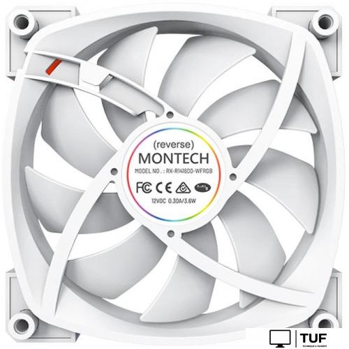 Вентилятор для корпуса Montech RX140 PWM Reverse (белый)