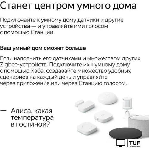 Умная колонка Яндекс Станция Мини 2 с часами (черный оникс)