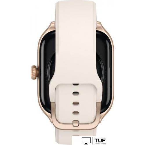 Умные часы Amazfit GTS 4 (золотистый, с белым ремешком из фторэластомера)