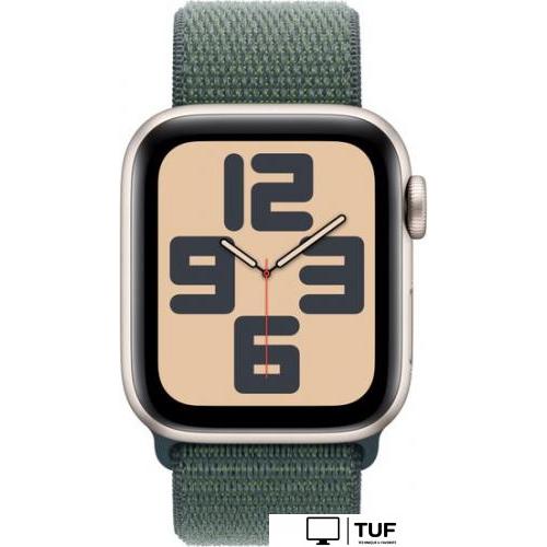 Умные часы Apple Watch SE 2 40 мм (алюминиевый корпус, звездный свет/зеленый, нейлоновый ремешок)