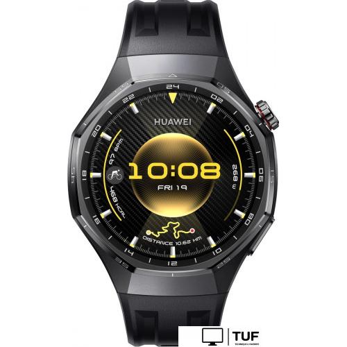 Умные часы Huawei Watch GT 6 Pro 46 мм (черный, с черным силиконовым ремешком, международная версия)