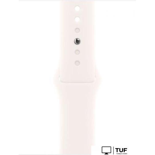 Умные часы Apple Watch Series 10 42 мм (алюминиевый корпус, розовое золото/легкие румяна, спортивный силиконовый ремешок S/M)