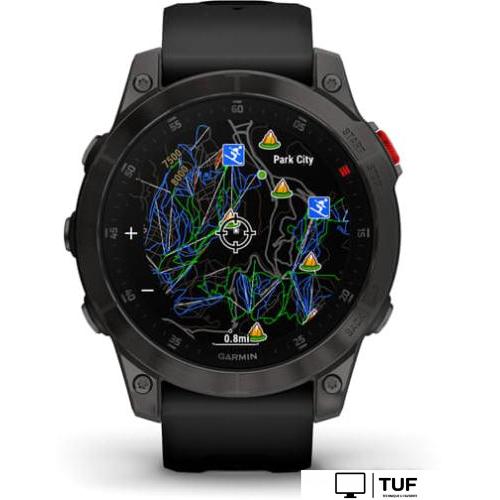 Умные часы Garmin Epix Sapphire Gen 2 (черный титан/черный)