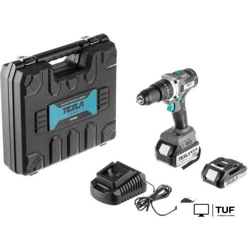 Дрель-шуруповерт Tesla TCD18HD 840374 (с 2-мя АКБ, кейс)