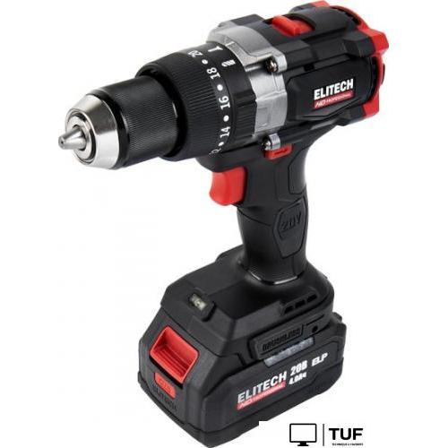 Ударная дрель-шуруповерт ELITECH CD 20BL2 E2201.042.02 (с 2-мя АКБ, кейс)