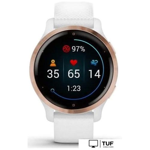 Умные часы Garmin Venu 2S (розовое золото/белый)