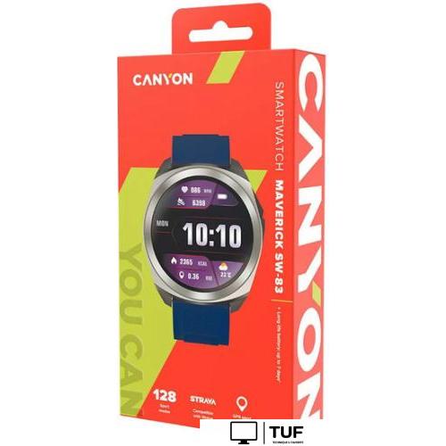 Умные часы Canyon Maverick SW-83 (серебристый/синий)