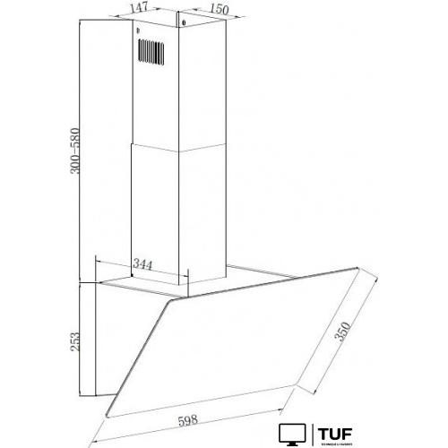 Кухонная вытяжка ZorG Ultra 1030 60 M (белый)