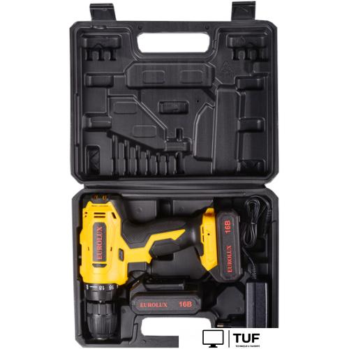Дрель-шуруповерт Eurolux ДА-16/2Li 72/14/51 (с 2-мя АКБ, кейс)