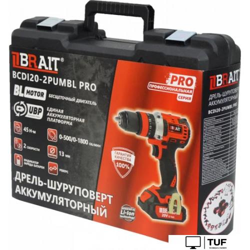Ударная дрель-шуруповерт Brait BCDI20-2PUMBL PRO (с 1-м АКБ, кейс)