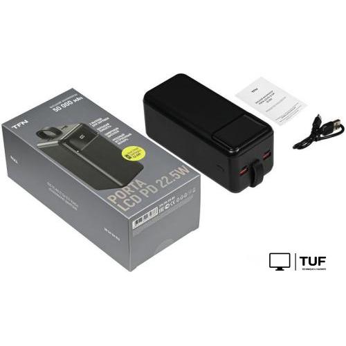 Внешний аккумулятор TFN Porta LCD PD 22.5W 50000mAh (черный)