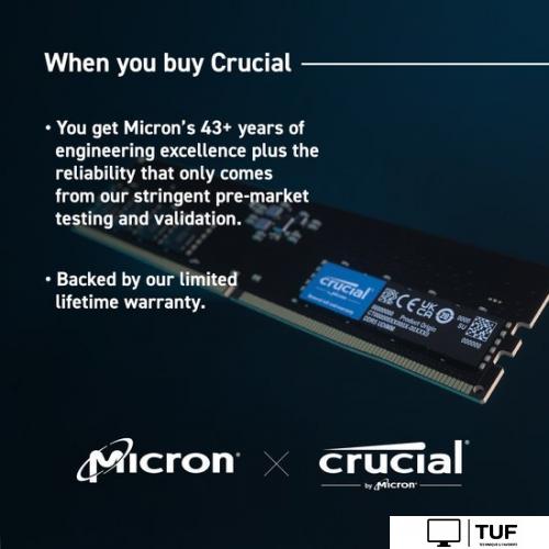 Оперативная память Crucial 16ГБ DDR5 4800 МГц CB16GU4800