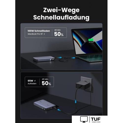 Внешний аккумулятор Ugreen PB720 20000mAh (серый)