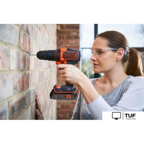 Ударная дрель-шуруповерт Black & Decker BDCHD18K1B2 (с 2-мя АКБ, кейс)