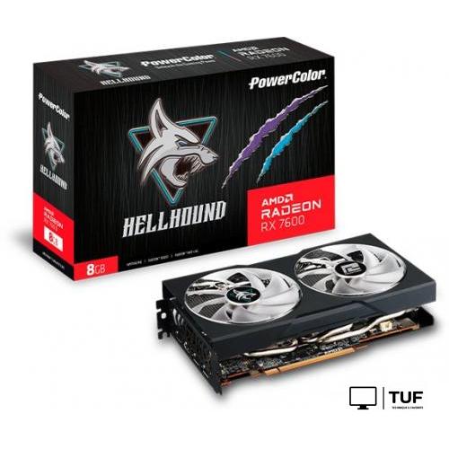 Видеокарта PowerColor Hellhound Radeon RX 7600 8GB GDDR6 RX 7600 8G-L/OC