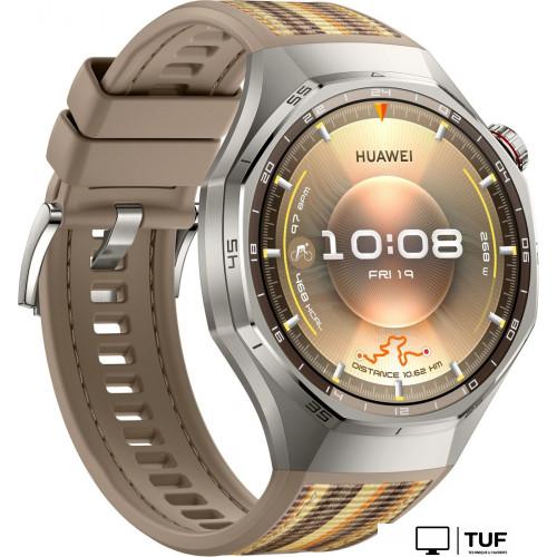 Умные часы Huawei Watch GT 6 Pro 46 мм (серебристый, с коричневым плетеным ремешком, международная версия)