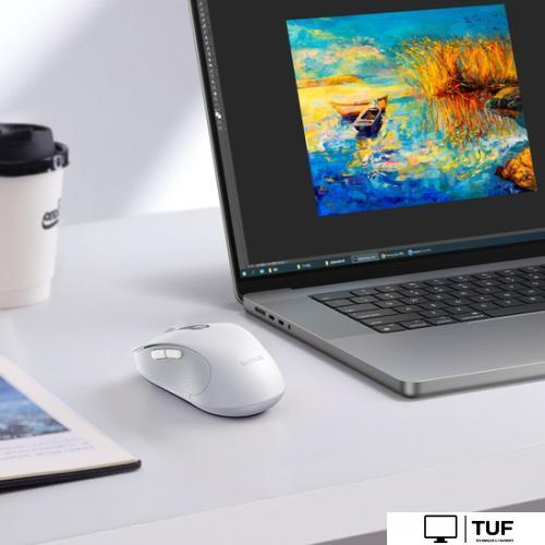 Мышь Baseus F02 Ergonomic Wireless Mouse (белый, без батарейки в комплекте)