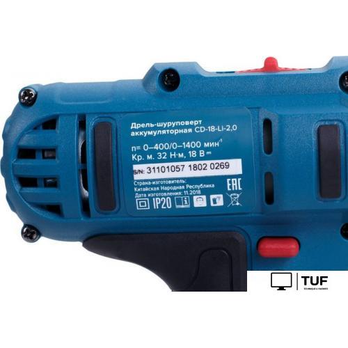 Дрель-шуруповерт Кратон CD-18-Li-2.0 31101057 (с 2-мя АКБ 2 Ач, кейс, оснастка)