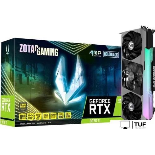 Видеокарта ZOTAC GeForce RTX 3070 Ti AMP Extreme Holo 8GB GDDR6X ZT-A30710B-10P
