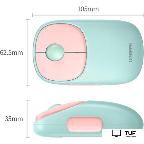 Мышь Ugreen Fun+ MU102 15722 (мятный/розовый)