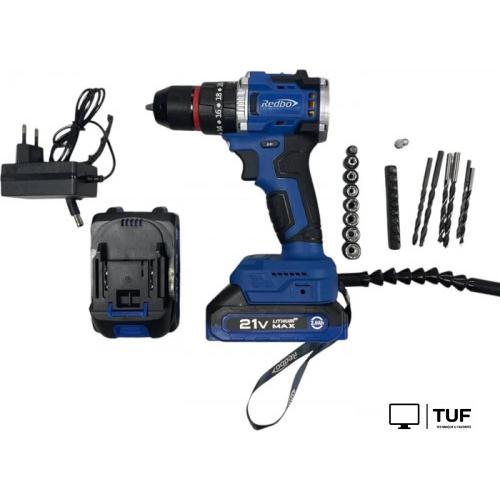 Ударная дрель-шуруповерт Redbo OAD-21PBL (с 2-мя АКБ, кейс)