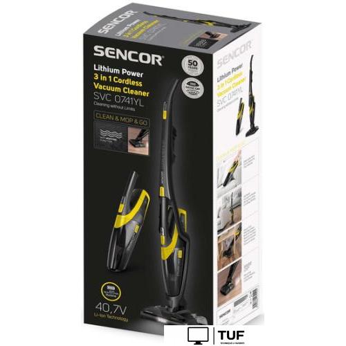 Вертикальный пылесос с влажной уборкой Sencor SVC 0741YL