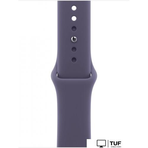 Умные часы Apple Watch Series 11 42 мм (алюминиевый корпус, серебристый/фиолетовый туман, спортивный силиконовый ремешок S/M)