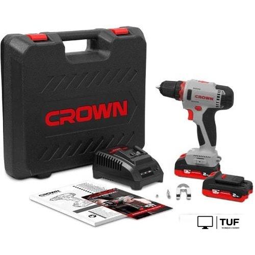 Дрель-шуруповерт Crown CT21081H-2 BMC (c 2-мя АКБ, кейс)