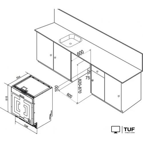 Встраиваемая посудомоечная машина Weissgauff BDW 6038 Touch Inverter Autoopen Infolight